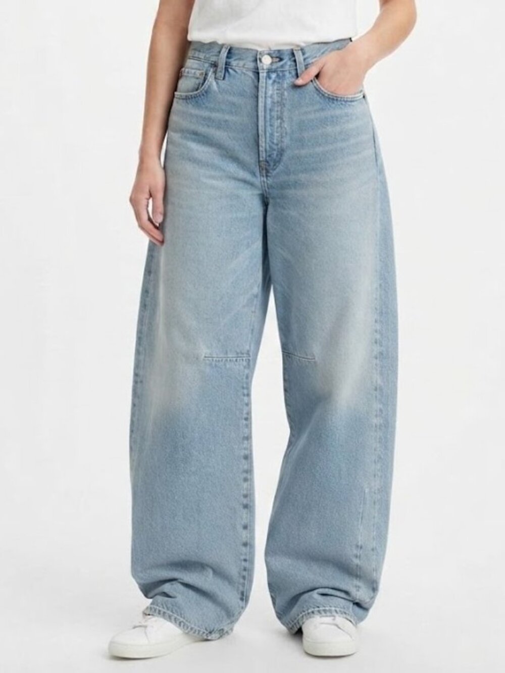 Zara Light Blue Baggy Wide-Leg Jeans